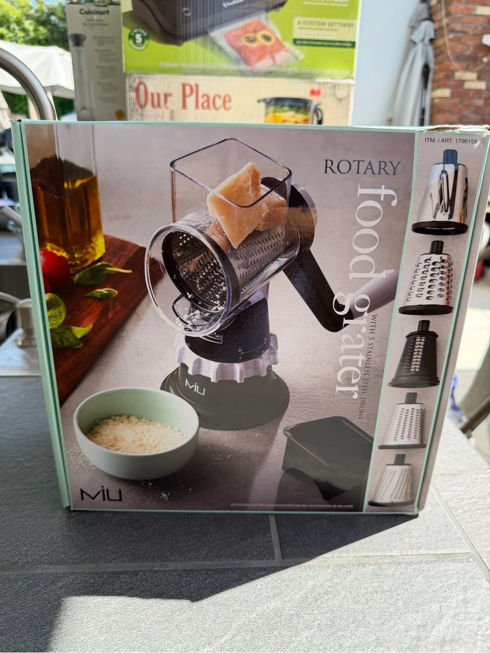 Mu Rotary Food Grater New - Black and Clear